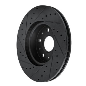 Cadillac CT5 Brake Rotor (1) - Front Right - R1 Concepts - Drilled & Slotted - Black - `16-`25